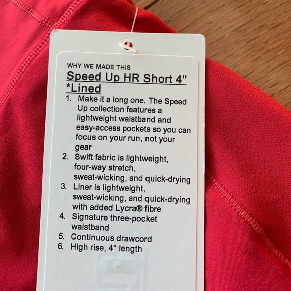 ❤️LULULEMON HIGH RISE SPEED UP SHORT 4”-DARK RED-8/10❤️ - Picture 11 of 13